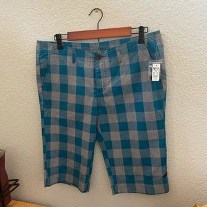 Vans “Heads Up” Women Plaid Teal & Gray Shorts Size 11 Style:0073 NWT